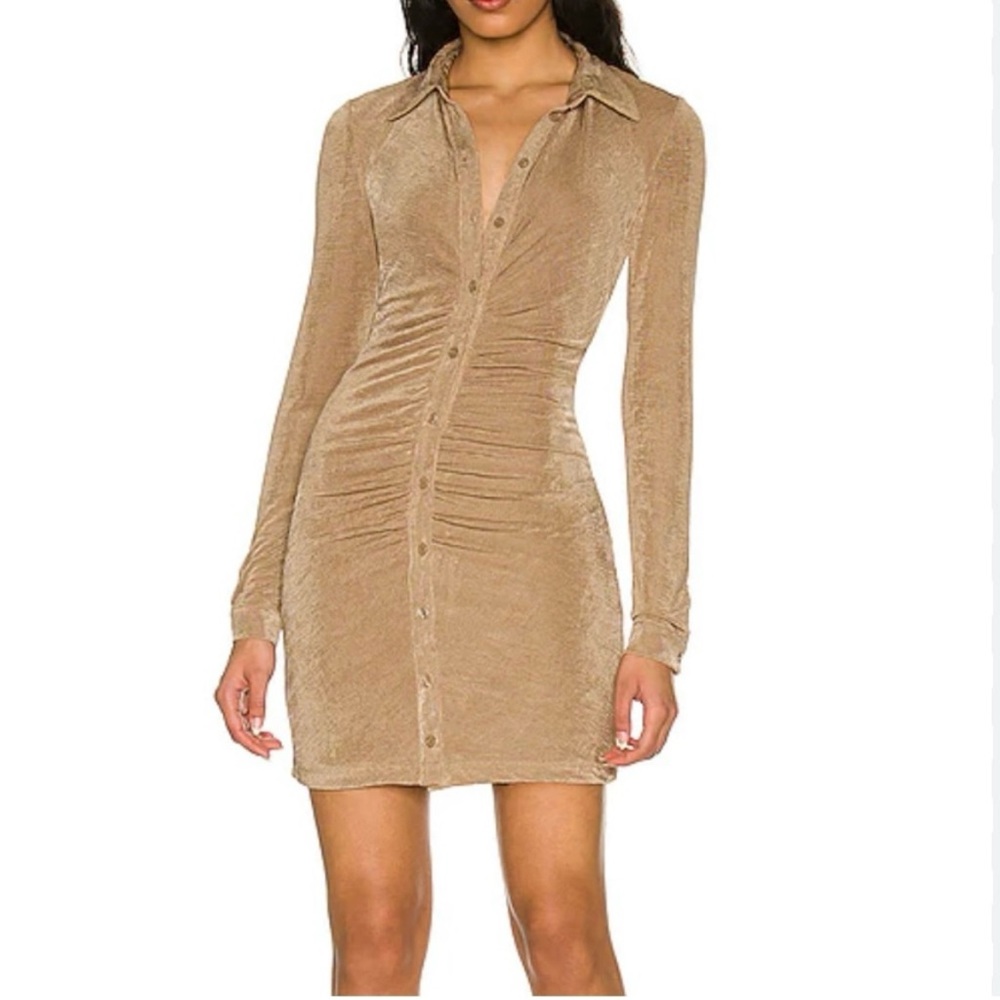 BARDOT “The Gathered” Button Down Slinky Mini Dress size medium